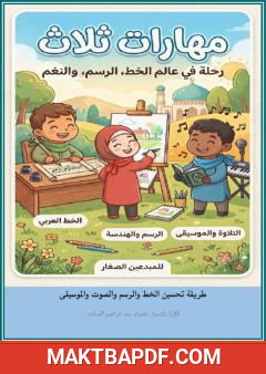 غلاف كتاب مهارات ثلاث: رحلة في عالم الخط، الرسم، والنغم